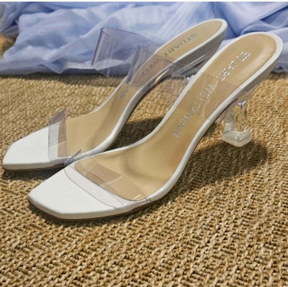 NWOB Stuart Weitzmen Crystal Clear Heels Women's Size 8.5